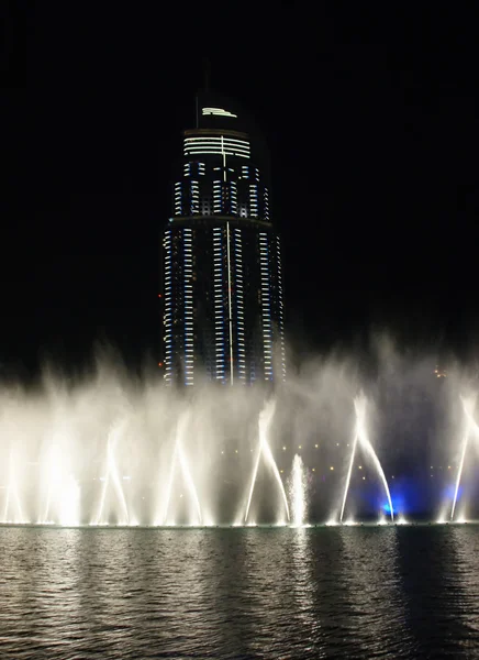The Dancing fountains downtown and man made lake in Dubai