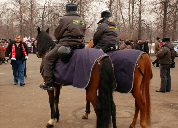 Mounted Police Officers Before Soccer Game