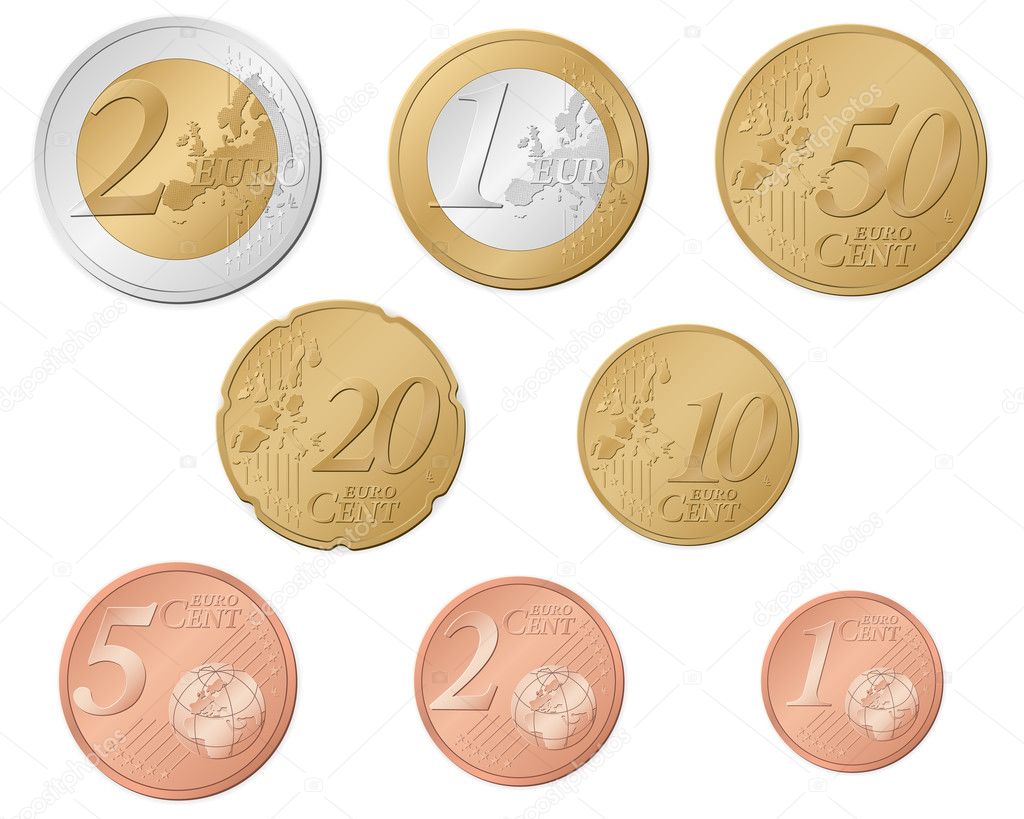 Euro coins — Stock Vector © julydfg #8130641