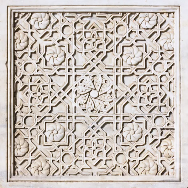 Carved ornament on the marble tile