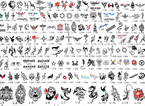 Tattoo Catalog of Designs by Yali Shi Stock Photo Editorial Use Only
