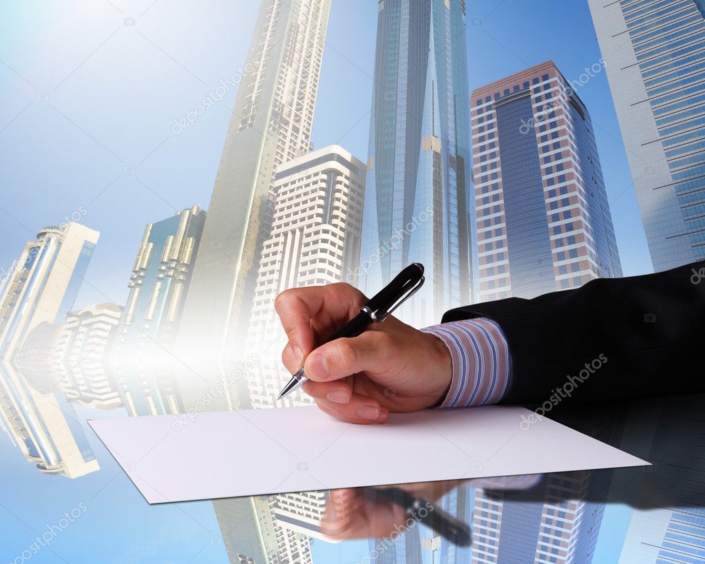 Mano Empresario Firmando Documentos — Fotos De Stock © SergeyNivens ...