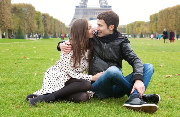 Romantic couple in Paris, near the Eiffel Tower