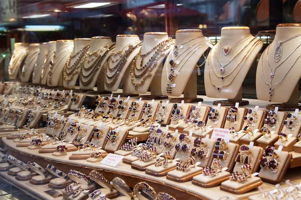 jewelry in store window