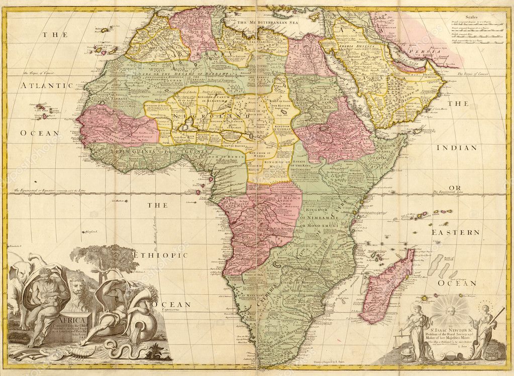 Ancient map of Africa — Stock Photo © katatonia82 8862234