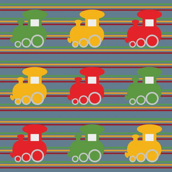 Color children seamless background with train