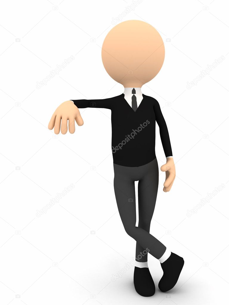 3d person leaning over white background — Stock Photo © blotty #10641859