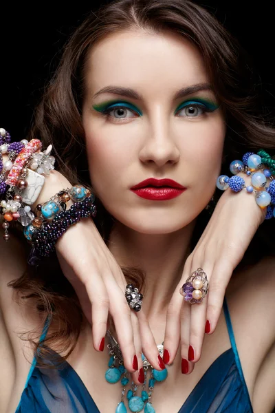 beautiful woman in jewelry