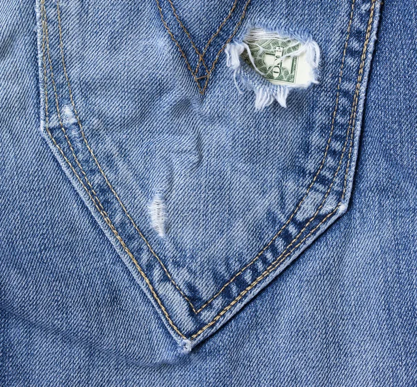 Hole in the jeans pocket