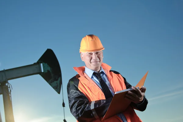 Engineer in an oil field