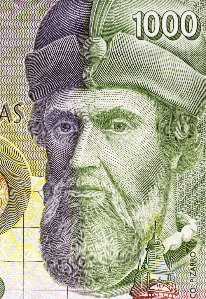<b>Francisco Pizarro</b> (1471 1476-1541) auf 1000 Peseten 1992 Banknote aus <b>...</b> - depositphotos_9404088-Francisco-Pizarro