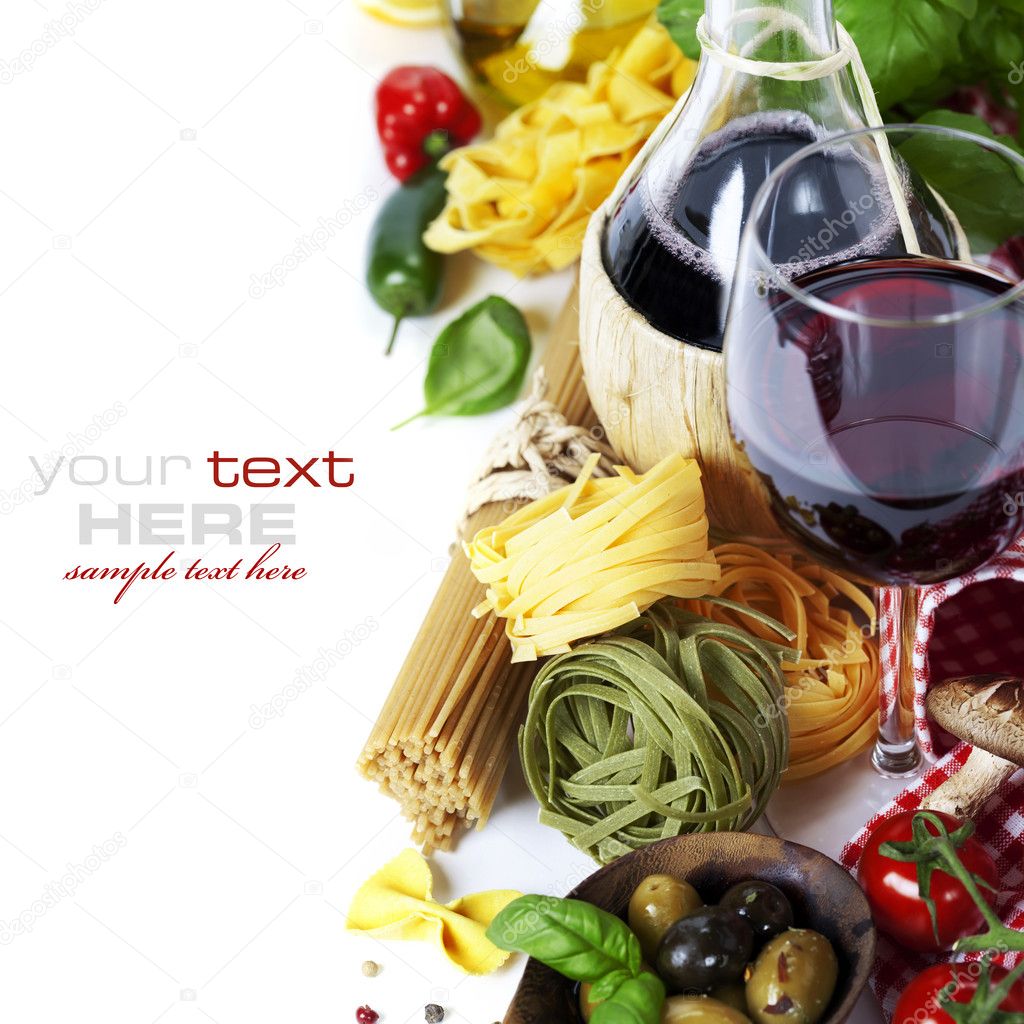 Italian Food And Wine — Stock Photo © Klenova 9107338