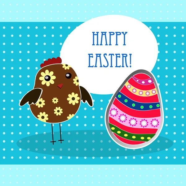 Vector background with holiday Easter chicken