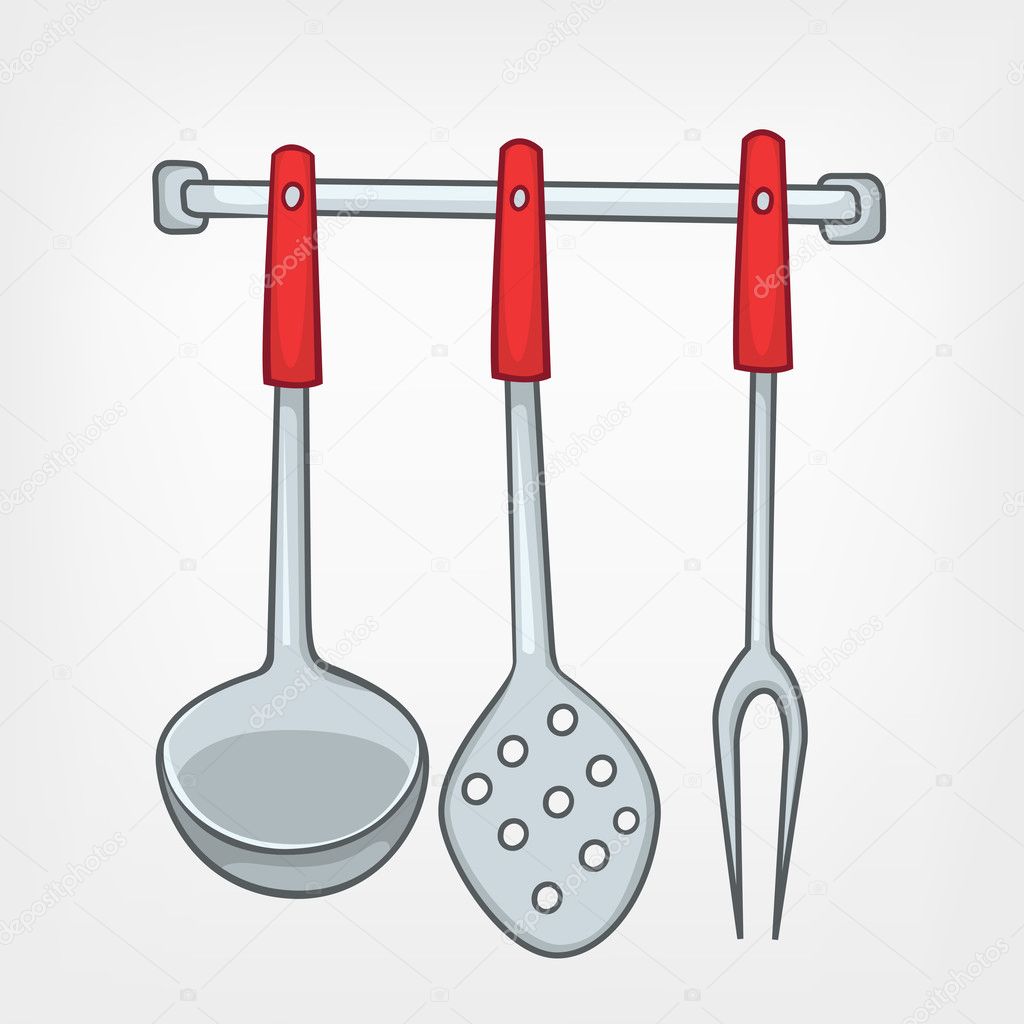 Pin Cartoon Kitchen Utensils Stock Vector 66840298 Shutterstock on ...
