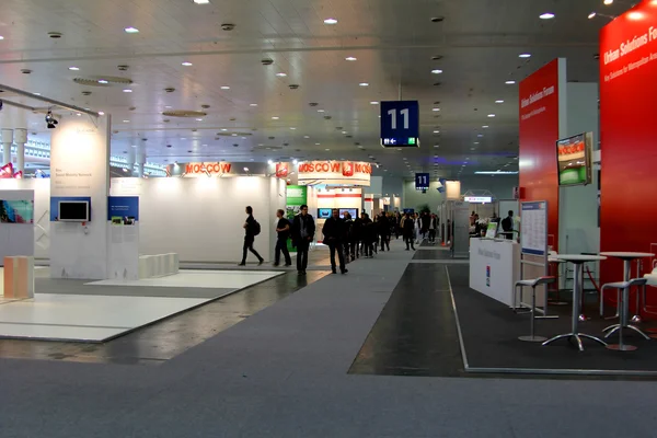 HANNOVER, GERMANY - MARCH 10: stand of the Moscow city on March 10, 2012 in CEBIT computer expo, Hannover, Germany. CeBIT is the world's largest computer expo