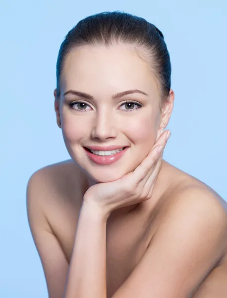Happy young woman with clean face