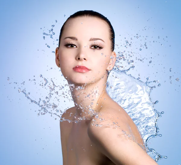 Sensuality woman with water