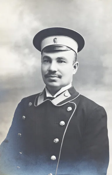 Vintage photography of a man in uniform