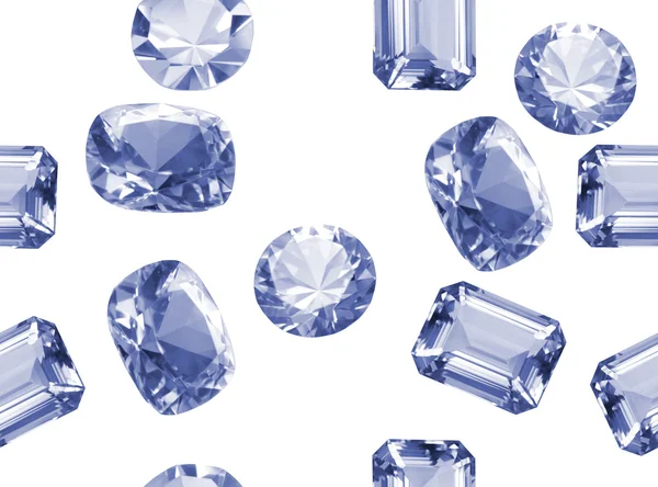 Diamonds isolated on white seamless texture