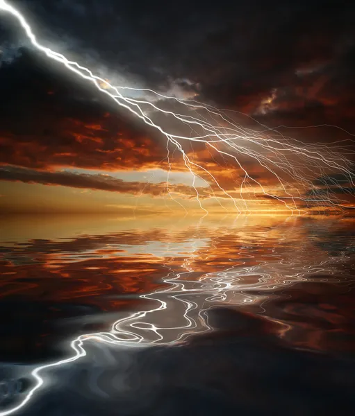 Lightning above the sea