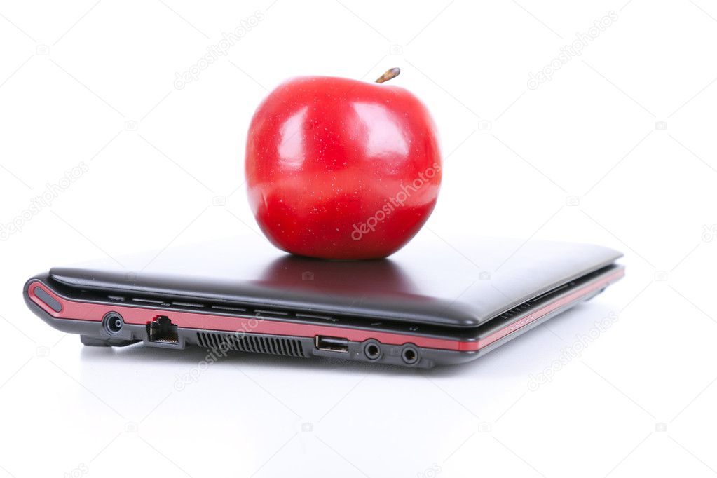 Apple Red Laptop