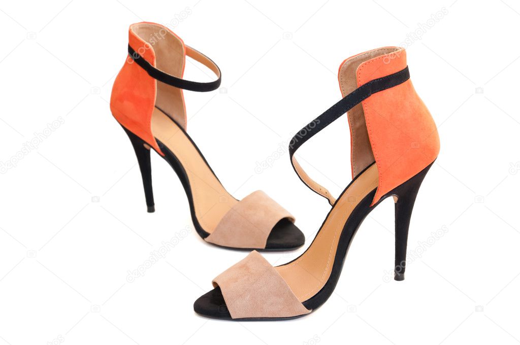 chaussures femme orange talon