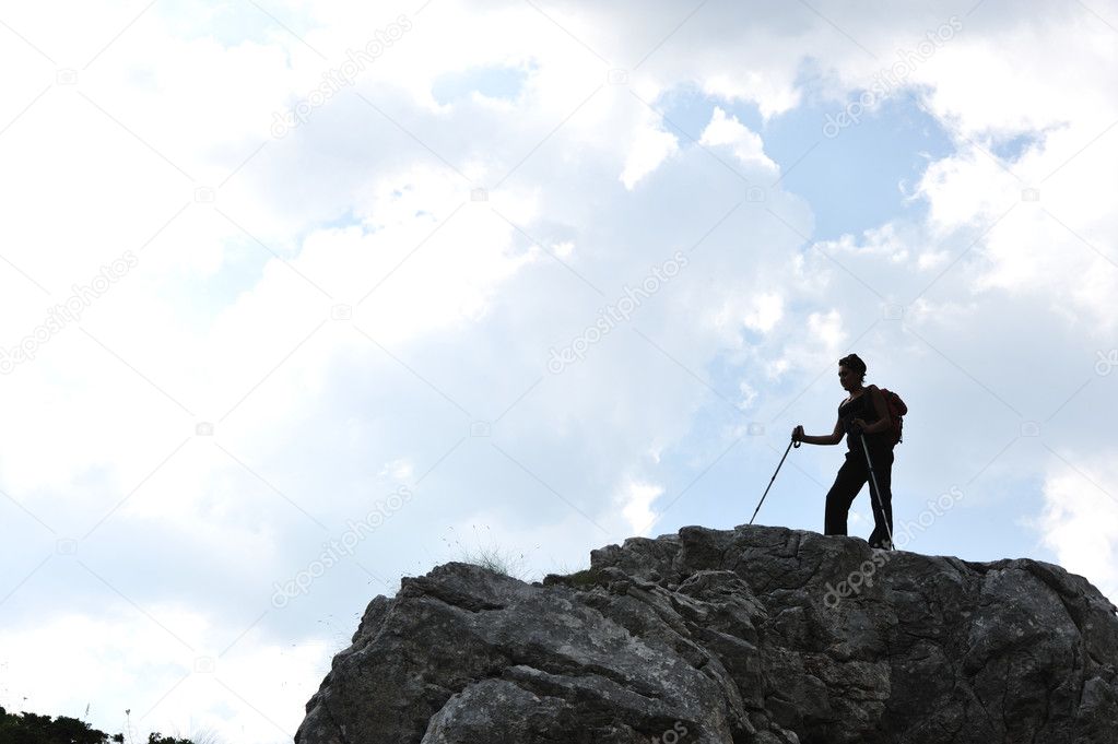 Climbing Mountain Silhouette