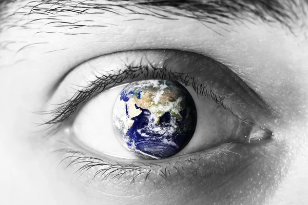 Earth sphere in eye