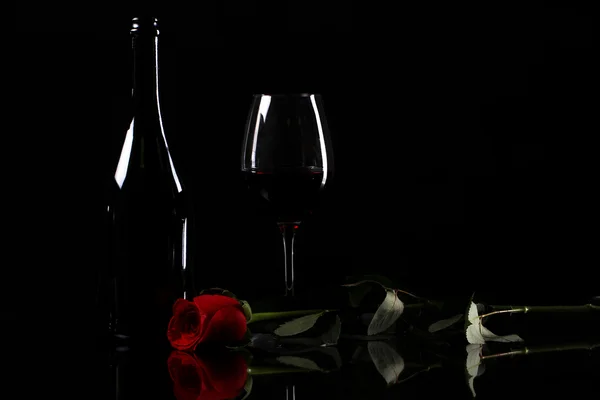 Red rose and wine