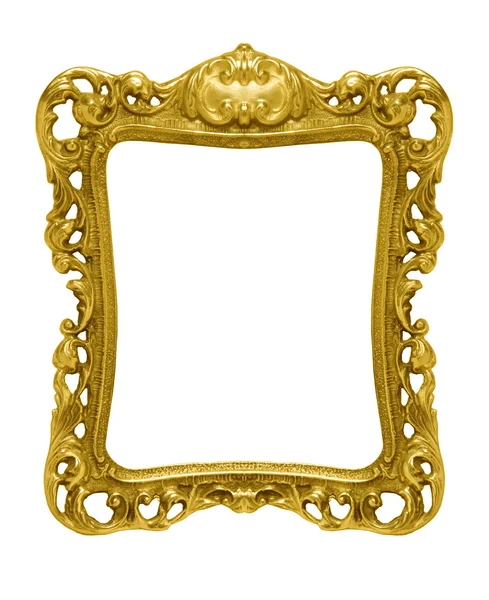 Ornate gold picture frame silhouetted against white