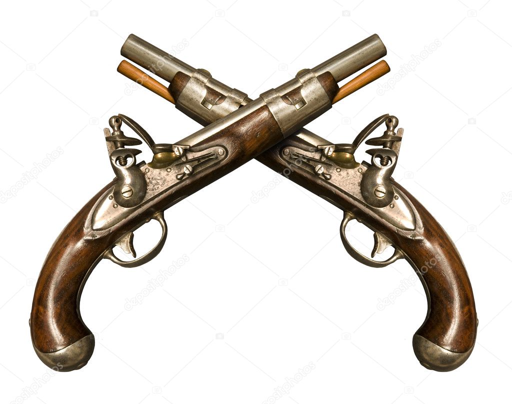 Two Crossed Flintlock Pistols — Stock Photo © Balefire9 9939692