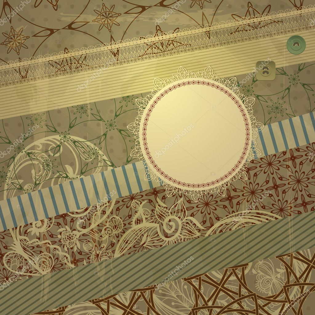 Vector spring retro scrapbook design pattern — Stock Vector © makarova