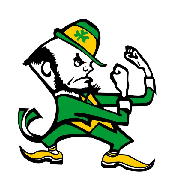 University of Notre Dame logo irish man cartoon fighting position