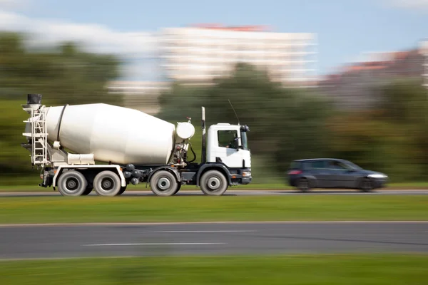 Cement mixer truck motion