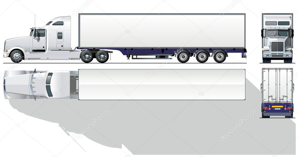 Vector hi-detallada comercial semi-truck — Vector de stock © mechanik