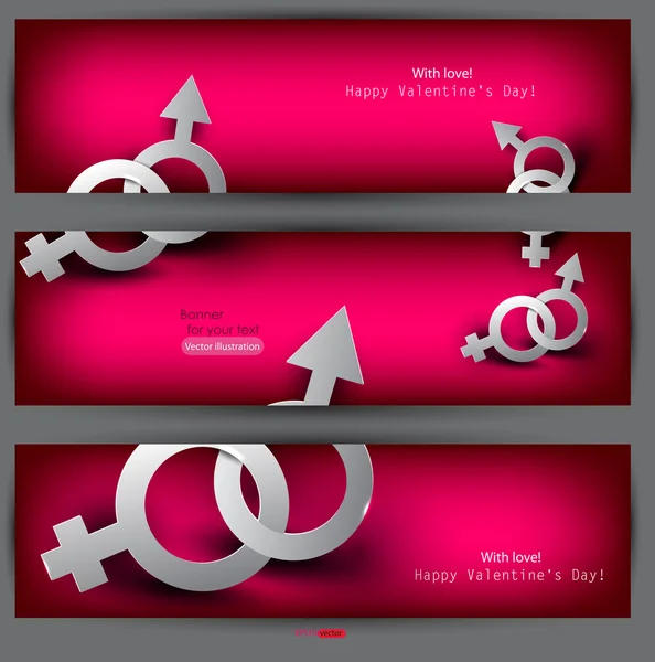 Abstract vector banners with male female symbol