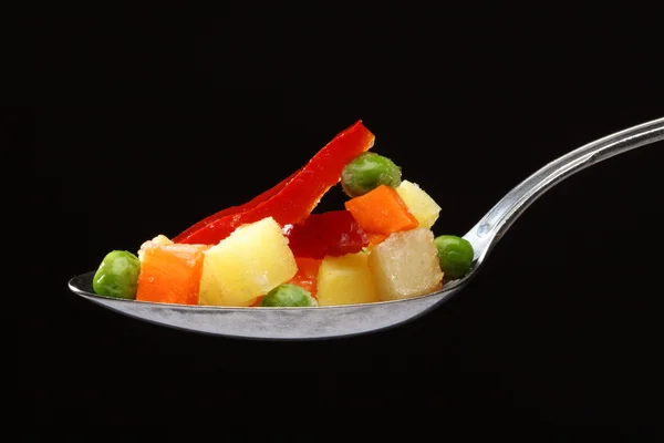 Vegetables in a spoon