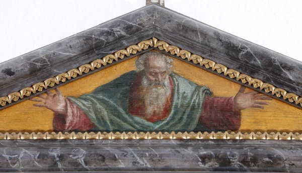 ZAGREB, CROATIA - DECEMBER 12: Paolo Veronese: God the Father, exhibited at