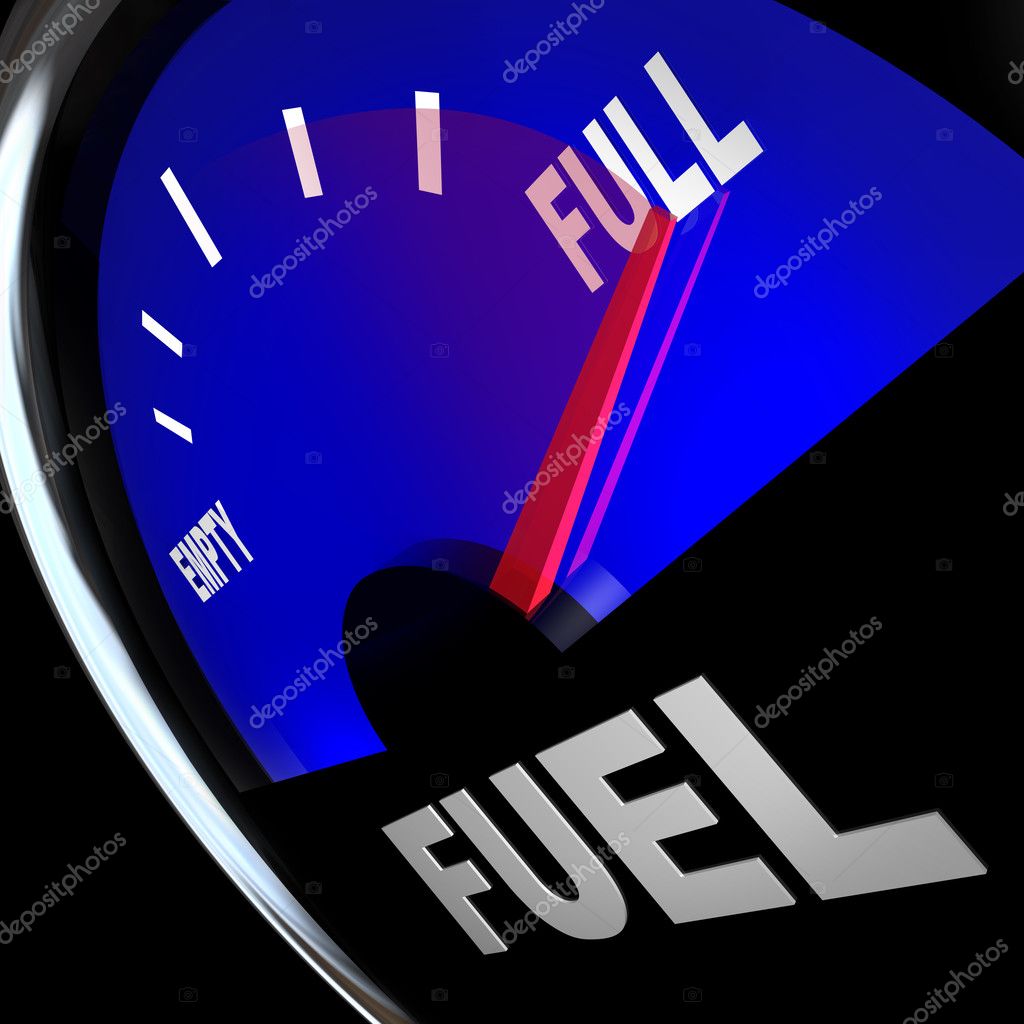 Fuel Gauge Needle Points to Full Gas Tank — Stock Photo © iqoncept