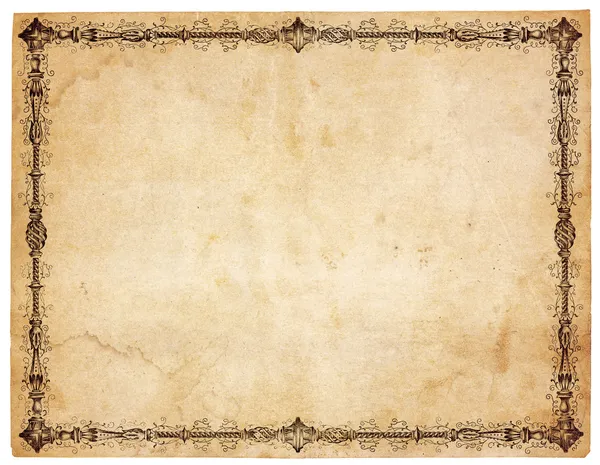 Blank Antique Paper With Victorian Border