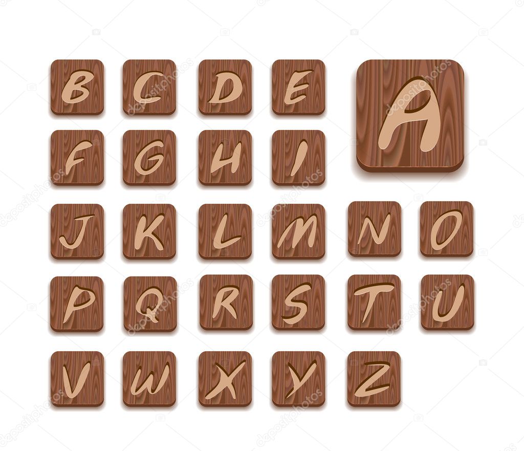 wood alphabet