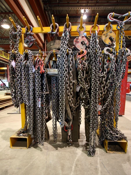 Industrial chains on rack