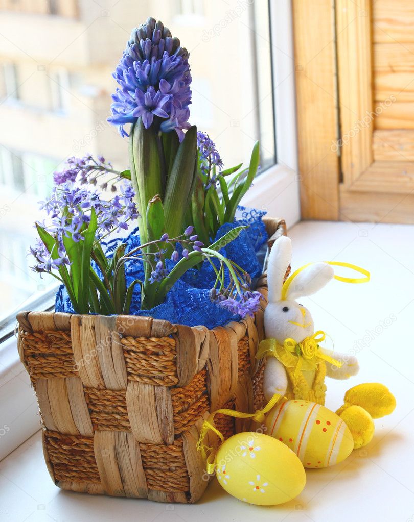 Easter decorating of balcony - stock photo olesia sarycheva .