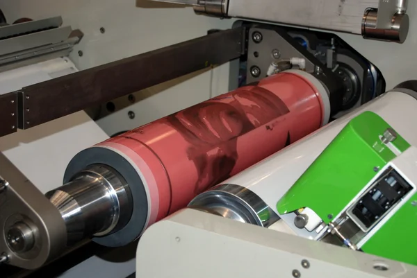 Industrial printshop: Flexo press printing