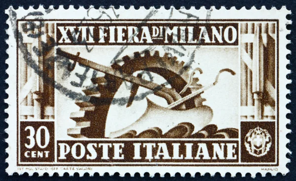 Postage stamp Italy 1936 Cogwheel and Plow, 17th Milan Trade Fai
