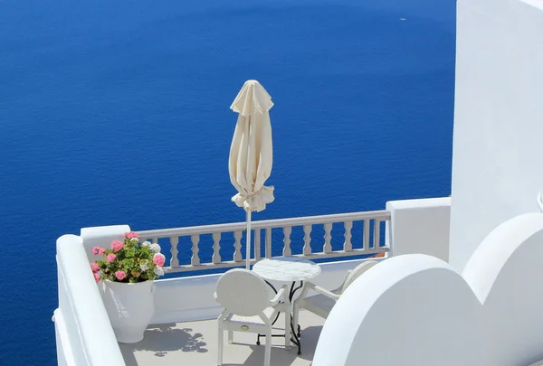 Balcony at the sea, Santorini, Greece