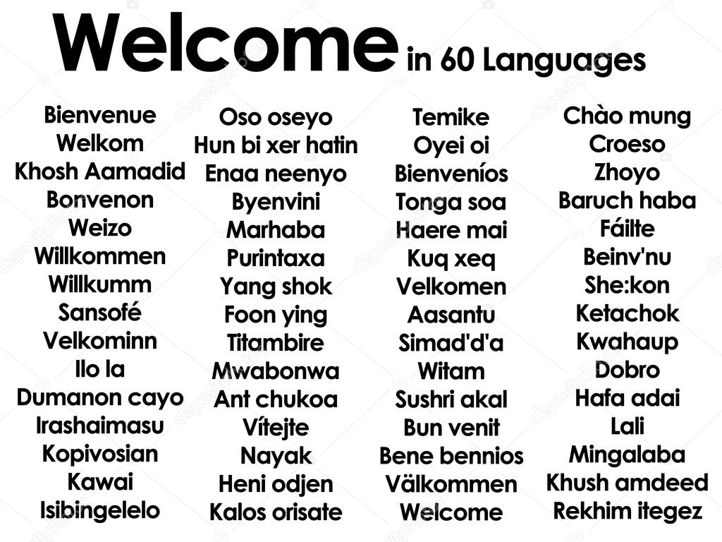 Welcome Written In 60 Different Languages Stock Photo Bobbigmac 