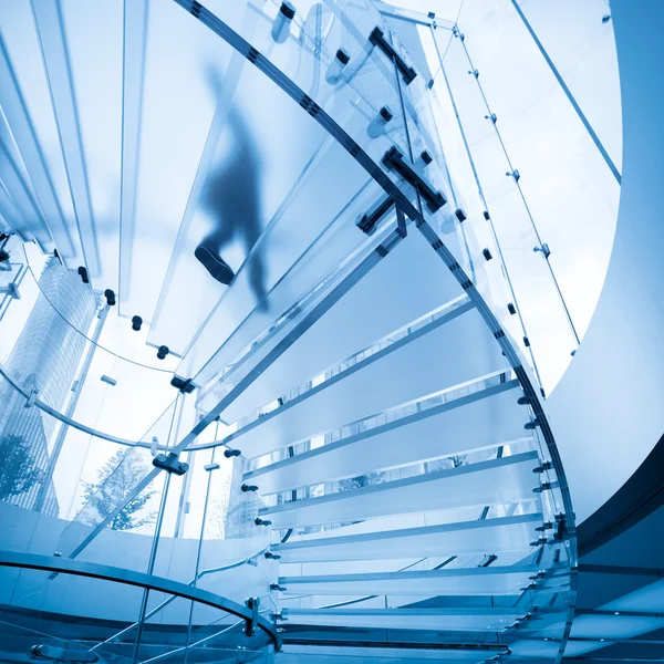 Futuristic glass staircase