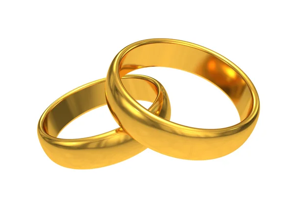 Gold wedding rings on white background by Pixelerycom Stock Photo
