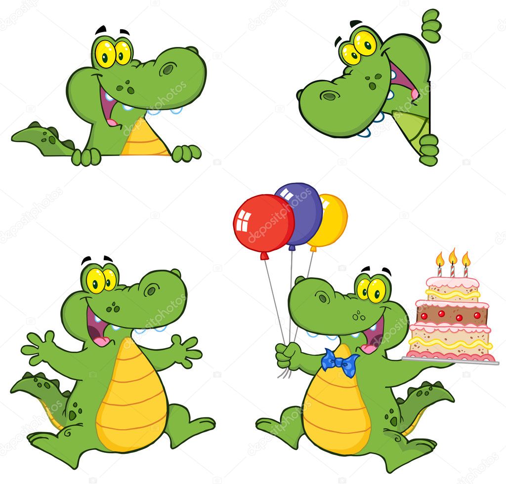Crocodile Cartoon Characters — Stock Photo © HitToon 9423658